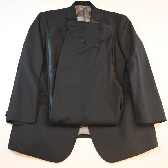 Imperial Crest 48L 40x34 Black 100% Wool Mens Jacket Pants Tuxedo